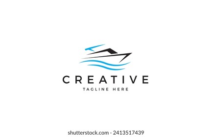 Simple Creative marine boat logo, boat logo icon vector eps.
