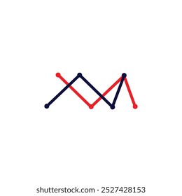 Simple creative MN graph icon vector element. MN logo design template.