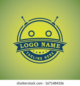 Simple creative modern android robot face circle logo design template suitable for company logo, print, digital, icon, apps, and other marketing material purpose