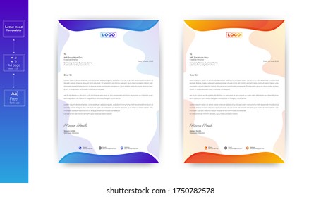 Simple creative modern business style letterhead templates design. Letterhead design for your project, Vector design illustration.