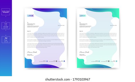 Diseño de plantillas de membrete con estilo de negocio moderno y sencillo. Diseño de membrete para el proyecto, ilustración de diseño de vectores. 
