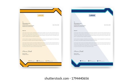 Simple creative modern business style letterhead templates design. Letterhead design for your project, Vector design illustration. 
