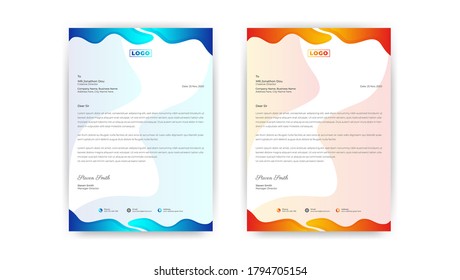 Simple creative modern business style letterhead templates design. Letterhead design for your project, Vector design illustration. 