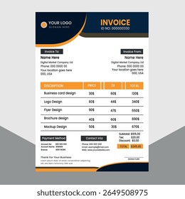 Simple and creative modern Invoice design.