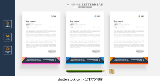 Simple creative modern letter head templates for your project design, Vector illustration