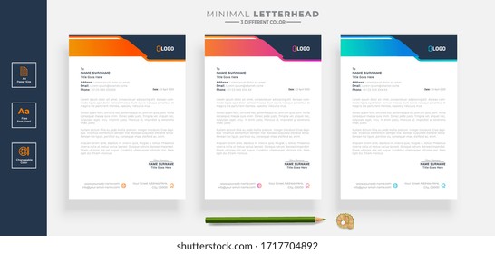Simple creative modern letter head templates for your project design, Vector illustration