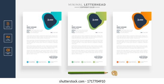 Einfache kreative, moderne Briefkopfvorlagen für Ihr Projektdesign, Vektorillustration-Illustration
