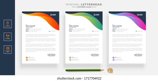 Simple creative modern letter head templates for your project design, Vector illustration