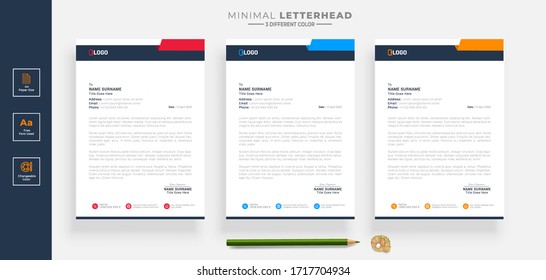Simple creative modern letter head templates for your project design, Vector illustration