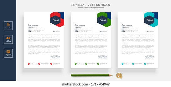 Simple creative modern letter head templates for your project design, Vector illustration