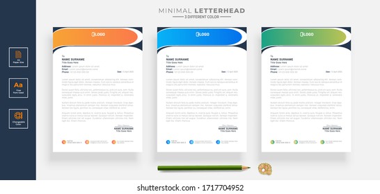 Simple creative modern letter head templates for your project design, Vector illustration