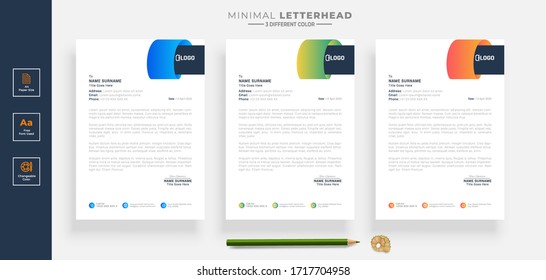 Simple creative modern letter head templates for your project design, Vector illustration