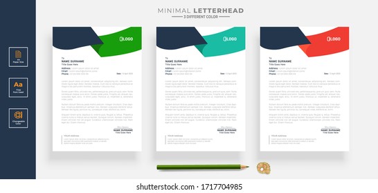 Fácil creación de plantillas de cabezal de letra modernas para el diseño del proyecto, ilustración vectorial