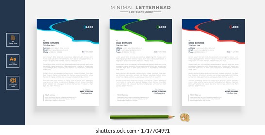 Simple creative modern letter head templates for your project design, Vector illustration