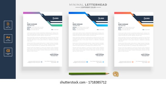 Simple creative modern letter head templates for your project design, Vector illustration