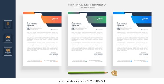 Simple creative modern letter head templates for your project design, Vector illustration