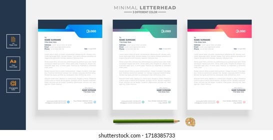 Simple creative modern letter head templates for your project design, Vector illustration
