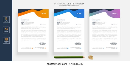 Simple creative modern letter head templates for your project design, Vector illustration