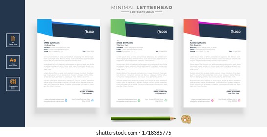 Simple creative modern letter head templates for your project design, Vector illustration