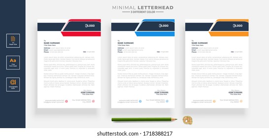 Simple creative modern letter head templates for your project design, Vector illustration