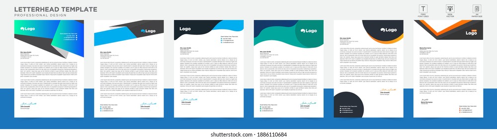 Simple creative modern letter head templates for your project design, Vector illustration