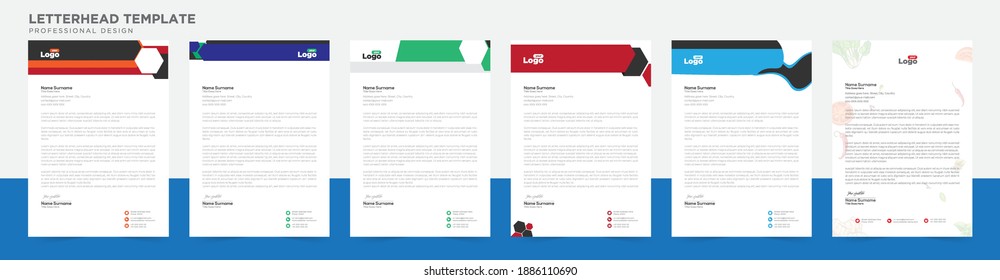 Simple creative modern letter head templates for your project design, Vector illustration