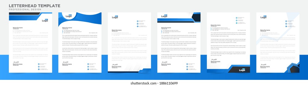 Simple creative modern letter head templates for your project design, Vector illustration