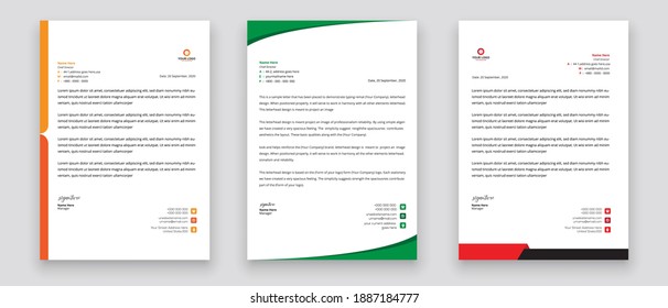 Simple creative modern letter head templates for your project design, Vector illustration
