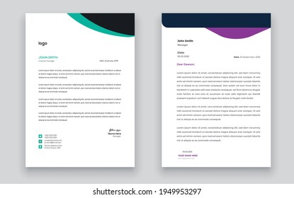 Simple creative modern letter head templates for your project design, Vector illustration