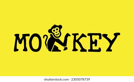 Simple creative monkey logo design concept suitable for company logo, print, digital, icon, apps, and other marketing material purpose