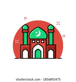 Simple and creative mosque ilkustration. Easy to edit with vector file. Can use for all your graphic design content. Especially in islamic day.