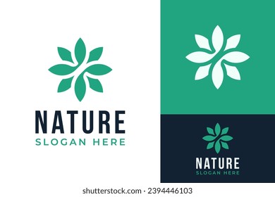 Simple Creative Nature Beauty Leaf Flower Mandala Logo Design Branding Template