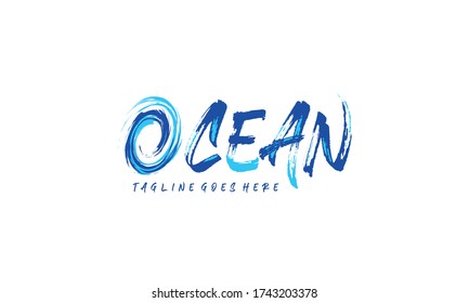 Simple and creative ocean wave for logo design vector editable	
