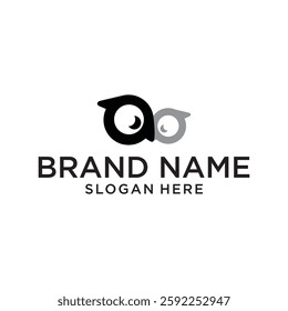 Simple and creative owl eye logo design vector