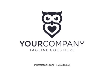 Simple and creative owl logo design vector	
