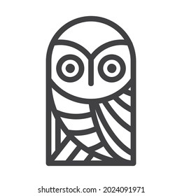 Simple and creative owl logo design vector line