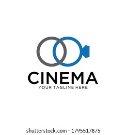 Sencillo logotipo de imágenes creativas y vectores de vídeo en un estilo contemporáneo. Espacio negativo. Arte digital de la tecnología.
