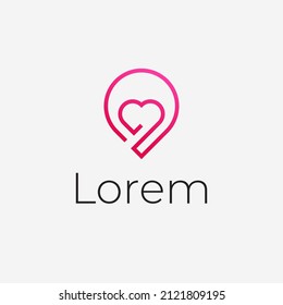 Simple Creative Pin and Love Logo Ideas
