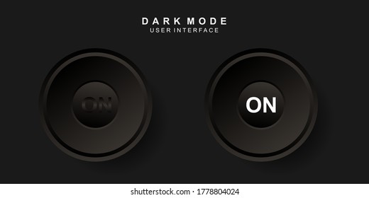 Simple Creative Power On User Interface in Neumorphism Design. Simple, modern and minimalist. Smooth and soft 3D user interface. Dark mode. For website or apps design. Icon On Vector Illustration.