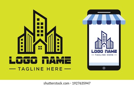 diseño de logotipo de icono de inmueble creativo y simple adecuado para el logotipo de la empresa, impresión, digital, icono, aplicaciones y otros fines de marketing