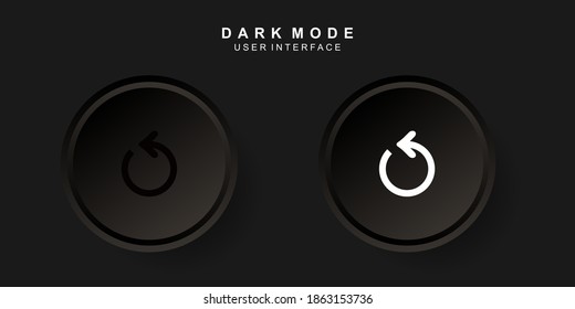Simple Creative Refresh User Interface in Neumorphism Design. Simple, modern and minimalist. Smooth and soft 3D user interface. Dark mode. For website or apps design. Icon Refresh Vector Illustration.