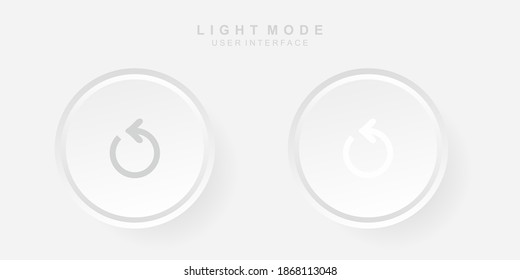 Simple Creative Refresh User Interface in Neumorphism Design. Simple, modern and minimalist. Smooth and soft 3D user interface. Light mode. For website or apps design. Icon Refresh Vector Illustration