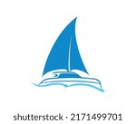Simple and Creative Sailing Catamaran with Silhouette Style