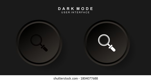 Simple Creative Search User Interface in Neumorphism Design. Simple, modern and minimalist. Smooth and soft 3D user interface. Dark mode. For website or apps design. Icon Search Vector Illustration.