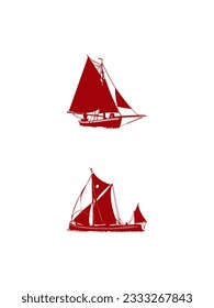 Simple and creative Ship logo template on white background