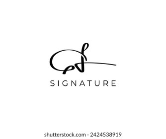 Simple Creative Signature Letter GL Logo Design Template