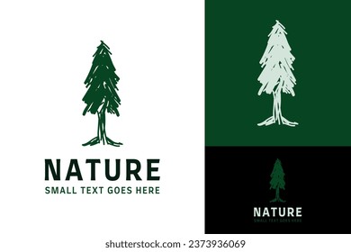 Simple Creative Sketch Scratch Tree Nature Pencil Marker Texture Logo Design Branding Template