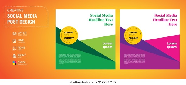 simple creative social medai post design template vector
