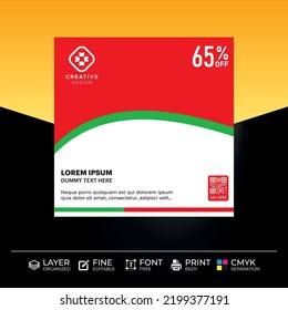 simple creative social medai post design template vector
