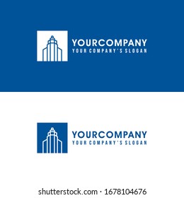 Einfaches und kreatives Turmgebäude oder Logo-Design für die Hotelwohnung für Immobilienfirmen in einfarbiger Farbe